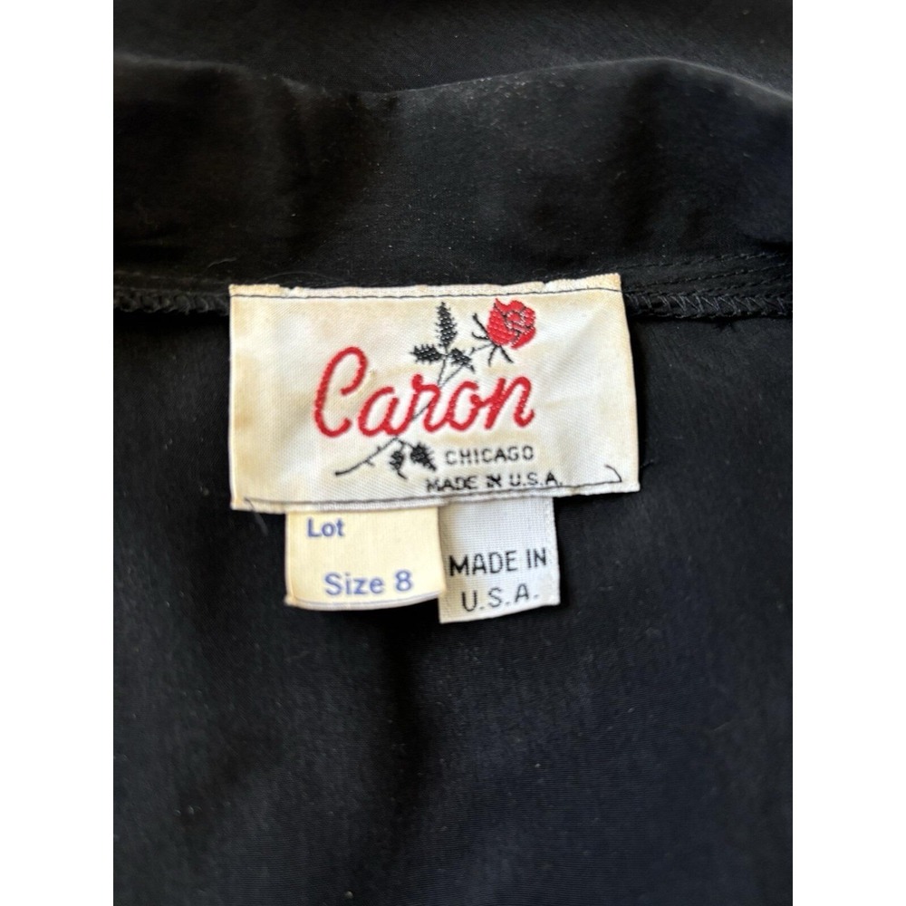 Vintage 80's Caron Chicago Black And Gold Military Jumpsuit Sz S - Picture 8 of 8